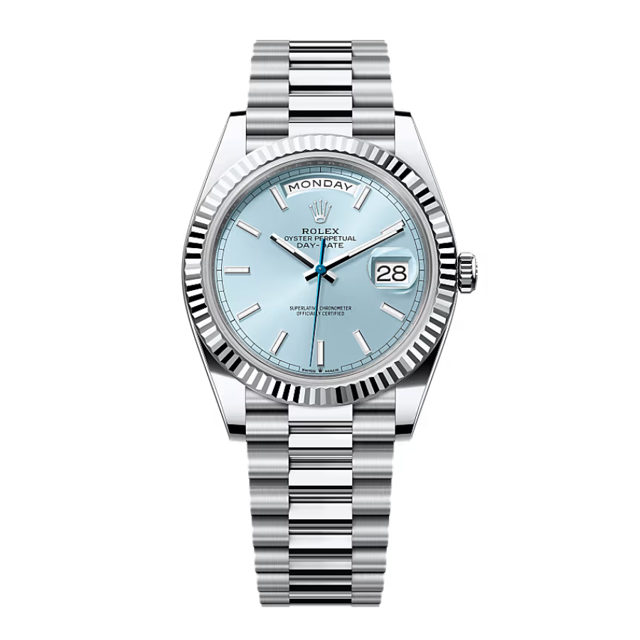 Rolex Day-Date 228236 "Ice Blue Grooved"