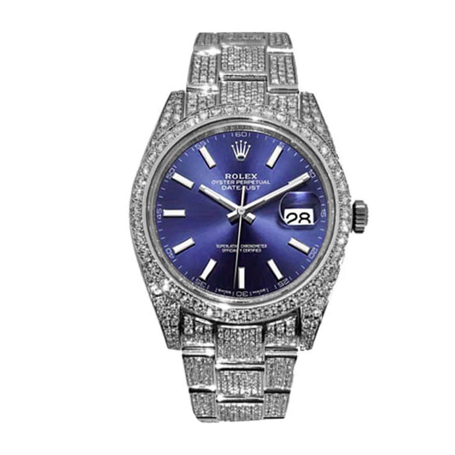 Rolex Datejust 126300 "Iced Out Blue Dial" Premium